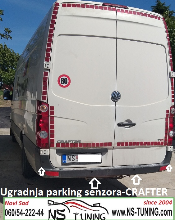 vw crafter kombi ugradnja parking senzora sa ekranom novi sad ns tuning auto servis